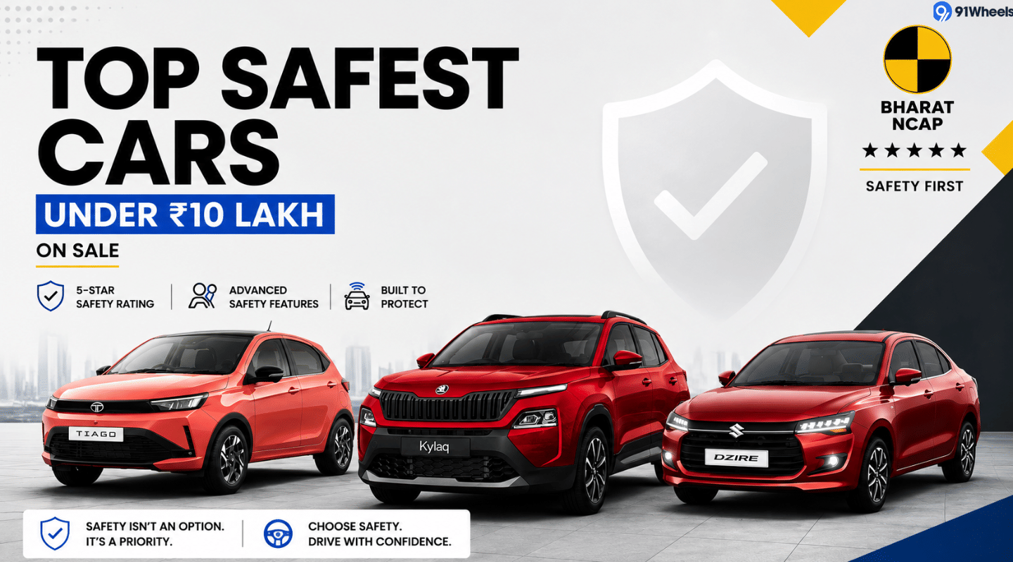 Top Safest Cars Under Rs 10 Lakh On Sale - From Dzire To Kylaq